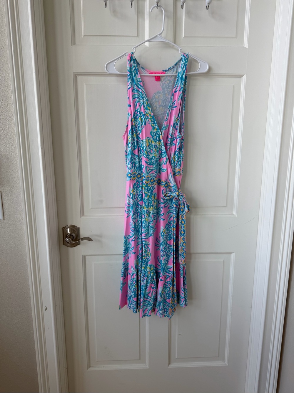 Lilly Pulitzer Pink Tropical Wrap Dress XL